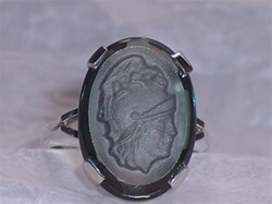 Silver Gents Camoe Ring